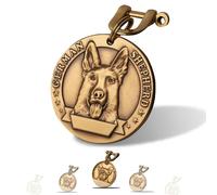 Xiniear Medaille Chien avec Gravure, Médaille Chien gravée personnalisée en laiton, Avec Prénom Adresse Tel Gravés (Berger allemand)