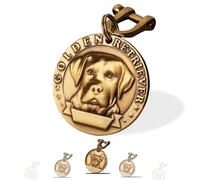Xiniear Medaille Chien avec Gravure, Médaille Chien gravée personnalisée en laiton, Avec Prénom Adresse Tel Gravés (Labrador)