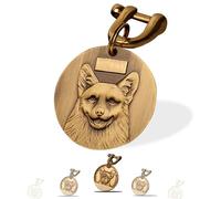 Xiniear Medaille Chien avec Gravure, Médaille Chien gravée personnalisée en laiton, Avec Prénom Adresse Tel Gravés (Corgi)