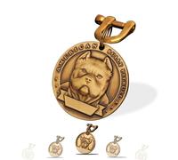Xiniear Medaille Chien avec Gravure, Médaille Chien gravée personnalisée en laiton, Avec Prénom Adresse Tel Gravés (Bully Dog)