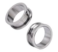 Xiniy 1 Paire Vis AjustÉE en Acier Inoxydable Oreille Bouchons Anneaux Chair Tunnels Piercing Couleur Acier, 22mm