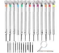 Xiniy 13 PièCes Mini Tournevis de Montre de PréCision de Tournevis de Montre de Bijoutier 0,6-2,0 Mm avec 13 Lames de Remplacement SuppléMentaires