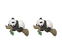 Xiniy 2X Modèle de Papier Animal 3D, Panda sur l'arbre Origami GéOméTrique pour la DéCoration IntéRieure, DéCoration Murale, ÉDucatifs pour Enfants, A