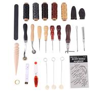 Xiniy 31 Pièces Outils de Couture en Cuir DIY Outils D'Artisanat en Cuir Ensemble D'Outils de Couture à La Main avec Ensemble de Cosse à Fil Ciré avec Poinçon Auge