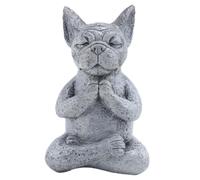 Xiniy Jardin MéDitation Bouledogue FrançAis DéCoration Statue Jardin Cour Pelouse DéCoration RéSine Artisanat DéCoration ExtéRieure
