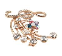 Xiniy Nouvelle arrivee Broche de Musique Style Elegant avec des Strass Broches de cle de Sol Triple pour Dames