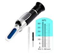 XinJiaJi Hydromètre optique, réfractomètre Brix optique pour la fabrication de bière, double échelle Brix mètre - Gravité spécifique 1,000-1,130 et Brix 0-32 %, alcool 0-17 % Vol, kit de brassage de bière