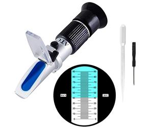 XinJiaYi Réfractomètre Sucre 0-90%, Réfractomètre Brix Portable, Mesure de Brix Haute Précision avec ATC pour Fruits, Boissons et Jus, Miel, Sirop d’érable, Mélasse et Autres Boissons Sucrées