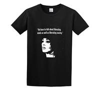 XINJIEDIAN Angela Davis Quote Political Activist 1960S Unisex 100% Cotton Short-Sleeve T-Shirts Black S