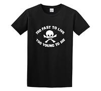 XINJIEDIAN Black Too Fast to Live Young to Die Seditionaries Punk 1977 O-Neck 100% Cotton Short Sleeve Unisex T-Shirt S