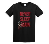 XINJIEDIAN Creepy Killer Never Sleep Again Designed Unisex 100% Cotton Short-Sleeve T-Shirts Black XXXL