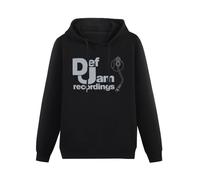 XINJIEDIAN Def Jam Recordings Music Hoody Unisex Ptinted Hoodies Long Sleeve Men's Hooded with Pocket Black L