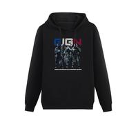 XINJIEDIAN GIGN gendarmerie Nationale Fitted cottonpoly Personalized Round Collar Crazy Humor Spring Autumn Hoodies Long Sleeve Pullover Loose Hoody Sweatershirt Black XXL