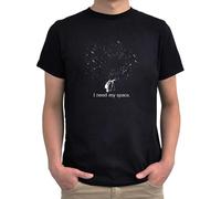 XINJIEDIAN I Need My Space Astronomy O-Neck 100% Cotton Short Sleeve Unisex T-Shirt L