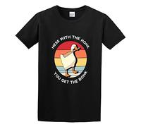 XINJIEDIAN Mess with The Honk You Get The Bonk Goose Meme Duck Funny Vintage O-Neck 100% Cotton Short Sleeve Unisex T-Shirt XXL