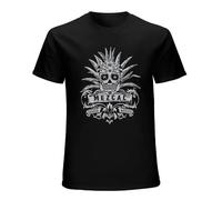 XINJIEDIAN Mezcal Vintage Tequila Sugar Skull Graphic Tijuana Mexico O-Neck 100% Cotton Short Sleeve Unisex T-Shirt XXL