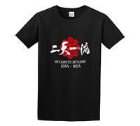 XINJIEDIAN Miyamoto Musashi Symbol Japan Samurai Legend Unisex 100% Cotton Short-Sleeve T-Shirts Black S