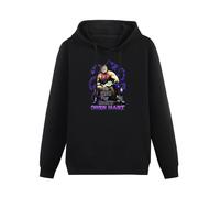 XINJIEDIAN Owen Hart The King of Harts Retro Wrestling Hoody Unisex Long Sleeve Hooded with Pocket Black S
