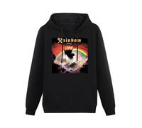 XINJIEDIAN Rainbow Rising Rock Heavy Metal Music Band Hoody Unisex Long Sleeve Hooded with Pocket Black XL