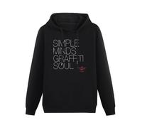 XINJIEDIAN Simple Minds Graffiti Soul Hoody Unisex Ptinted Hoodies Long Sleeve Men's Hooded with Pocket Black XL