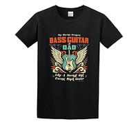 XINJIEDIAN Worlds Greatest Bass Guitar Dad Music Birthday Fathers Day Unisex 100% Cotton Short-Sleeve T-Shirts Black XL