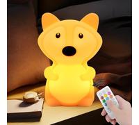 xinjinhju Grande Renard Veilleuse pour enfants lampe d'animal portable lumières de d'ambiance voyager léger lumières de la tente - lueur douce, cadeau pour garçons et filles - Taille L