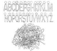 Xinjoduz Lot de 104 pendentifs en forme de lettres A-Z En métal doré Mini lettres majuscules Petit trou pour bijoux Bracelet et collier