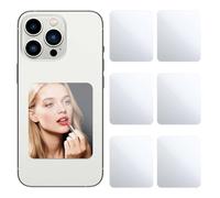 Xinjoduz Lot de 6 autocollants pour miroir - Petits miroirs à coller - Miroir de maquillage à coller - Pour coque de téléphone portable - Miroir de maquillage acrylique - Pour téléphone portable