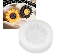 XINL Moule Tournesol, Moule Fleur Souple Flexible Réutilisable Blanc pour la Cuisson(Blanc sans Trous)