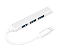 XINL Station d'accueil 4 Ports, Adaptateur Plug and Play de Type C vers USB Protection Contre Les surcharges en Alliage d'aluminium pour l'extérieur pour Le ménage