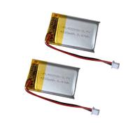 XINLANTECH Lot de 2 batteries rechargeables au lithium polymère 220 mAh 402030 pour casque Bluetooth, montre, lecteur MP3, caméra embarquée et plus encore