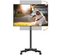 XINLEI Chariot TV mobile, support TV roulant pour écrans plats/incurvés 13-50 pouces, hauteur réglable à 30°, support de moniteur portable jusqu'à 20 kg