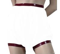 XINLIANYI Culotte en cuir PVC taille haute pour homme, blanc, S