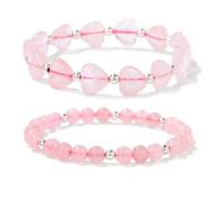 XINLIANYI Lot de 2 bracelets ronds en pierre naturelle œil de tigre lapis-lazuli couleur argent, Acier inoxydable, Oxyde de zirconium