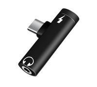 Xinlie Adaptateur USB C vers Jack Type C Adaptateur Casque Angle Droit Auxiliaire Microphone Dongle Convertisseur D'écouteurs Audio Aux de Type C pour Casque pour 15 Galaxy S21 S20 S20+ (Noir)