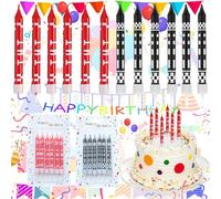 Xinlon 12 Pièces Bougies Pixel, Bougie gateau anniversaire enfant, Bougies Cupcake, Bougies d'Anniversaire à Thème, Pour la décoration de fête de Gâteau de Mariage d'anniversaire(Rouge Noir)