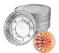 Xinlon 30 Pièces Moule à Gâteau en Aluminium Jetable, Moule Barquette Plateaux à Gâteaux, Ustensiles de Cuisson en Aluminium Réutilisables et Recyclables pour Petits Gâteaux Tartes à la Confiture Etc