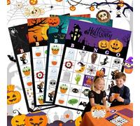 Xinlon 36 Pièces Halloween Bingo Party Table, Jeux de Cartes Amusants Halloween, Jeu de Société Halloween Bingo Familial, Jeux De Cartes Multiples pour Adolescents Jeux de société Les fêtes, l'école