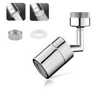 Xinlon Aérateur de Robinet Argent, Brise jet Robinet Cuisine, Extension Robinet, Mousseur pour Robinet 720° Pivotant 2 Modes Réglable Aérateur avec Cartouche Filtrante pour Cuisine Salle de Bain