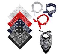 Xinlon Bandana Foulard Triangle Rouge, Bandana Unisexe pour Hommes et Femmes, Bandanas Carrés Idéaux pour le Cyclisme Hip-Hop, 54 x 54 cm Bandeau de Cheveux Foulard Carré Bracelet Foulard