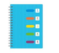 Xinlon Cahier Intercalaire Cinq Onglets, 240 Feuilles A5 Cahier avec Intercalaire de Séparateur, Cahiers Trieuravec Carnet ligné, Cloison pour le travail et couverture rigide, Pour Lécole de Bureau
