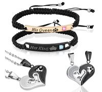 Xinlon Collier Couple Coeur Amour Puzzle, Bracelets de Couple pour Lui et Elle, Pendentif Collier I Love You Pendentif, Convient pour le Cadeau de Confession d'Amoureux