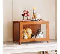 XINMAIZI Vitrine avec Portes en Acrylique,Armoire de curiosités à 1 à 5 Niveaux pour Objets de Collection, Armoire de Rangement avec vitrine de Porte pour Salon Bureau (Brown 23.62in,One Tier)