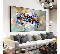 Xinmei Art Grande Taille Moderne Abstrait Mur Coloré Décor Peinture sur Toile Affiches Et Gravures Mur Photos Pour Salon 40x80cm(16x32in) Avec Cadre