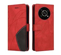 XINMEI Housse pour Telephone Honor Magic4 Lite 5G(Magic 4 Lite 4G) Etui, PU/TPU Rétro Retourner Cuir Coque Magnétique Anti Chute Portefeuille Protection Case Cover, Rouge
