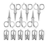 XINMEIWEN Lot de 12 Petit Ciseaux Pliants Portable Ciseaux de Voyage Coupeur en Acier Inoxydable Mini Ciseaux Set pour la Maison, le Bureau et le Voyage Ciseaux de Voyage