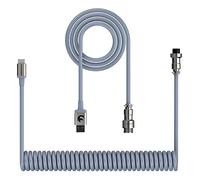 XINMENG X MAMBASNAKE C01 Câble de Clavier Spiralé, Câble Type-C HyperSpeed avec Taux de Retour de 8KHz pour Clavier de Jeu, Câble USB-C TPU avec Revêtement Aviation Métallique, PC/Téléphone - Gray