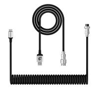 XINMENG X MAMBASNAKE C01 Câble de Clavier Spiralé, Câble Type-C HyperSpeed Avec Taux de Retour de 8KHz pour Clavier de Jeu, Câble USB-C TPU Avec Revêtement Aviation Métallique, PC/Téléphone - Noir