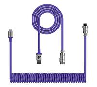 XINMENG X MAMBASNAKE C01 Câble de Clavier Spiralé, Câble Type-C HyperSpeed avec Taux de Retour de 8KHz pour Clavier de Jeu, Câble USB-C TPU avec Revêtement Aviation Métallique, PC/Téléphone-Violet