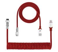 XINMENG X MAMBASNAKE C01PRO Câble de Clavier Spiralé, Câble USB-C Type-C HyperSpeed Avec Taux de Retour de 8KHz, Nylon Tressé et Revêtement Aviation Métallique pour Clavier/Téléphone de Jeu - Rouge